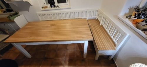 1. Jídelní sestava - rohová lavice se stolem s bukovou deskou - PražskýTruhlář.cz jídelní sestava